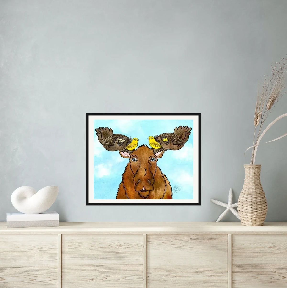 Renters - large 24 x 36 matted and framed art print shown hanging on a wall