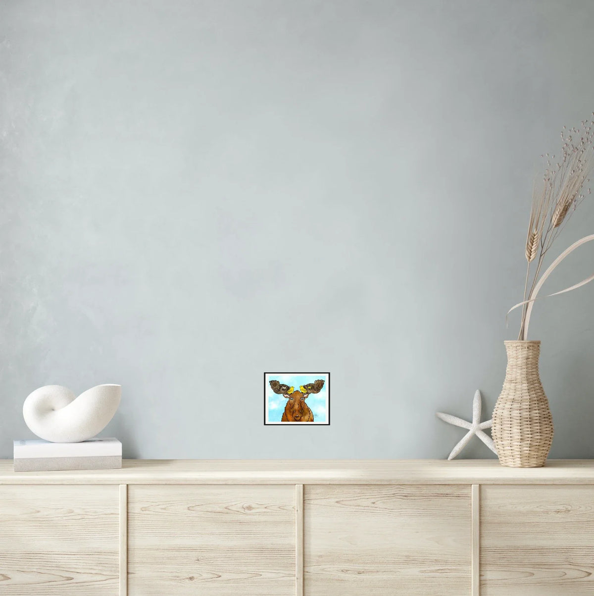 Renters - small 8 x 10 matted and framed art print shown hanging on a wall