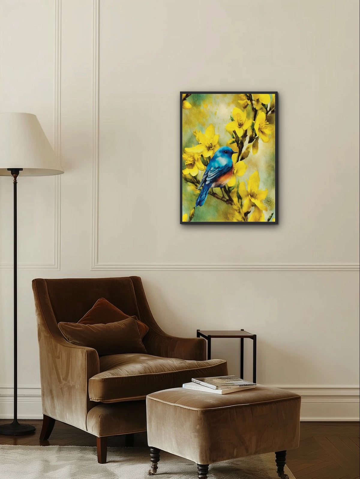 Serene Beauty - large 24 x 36 framed art print shown hanging on a wall