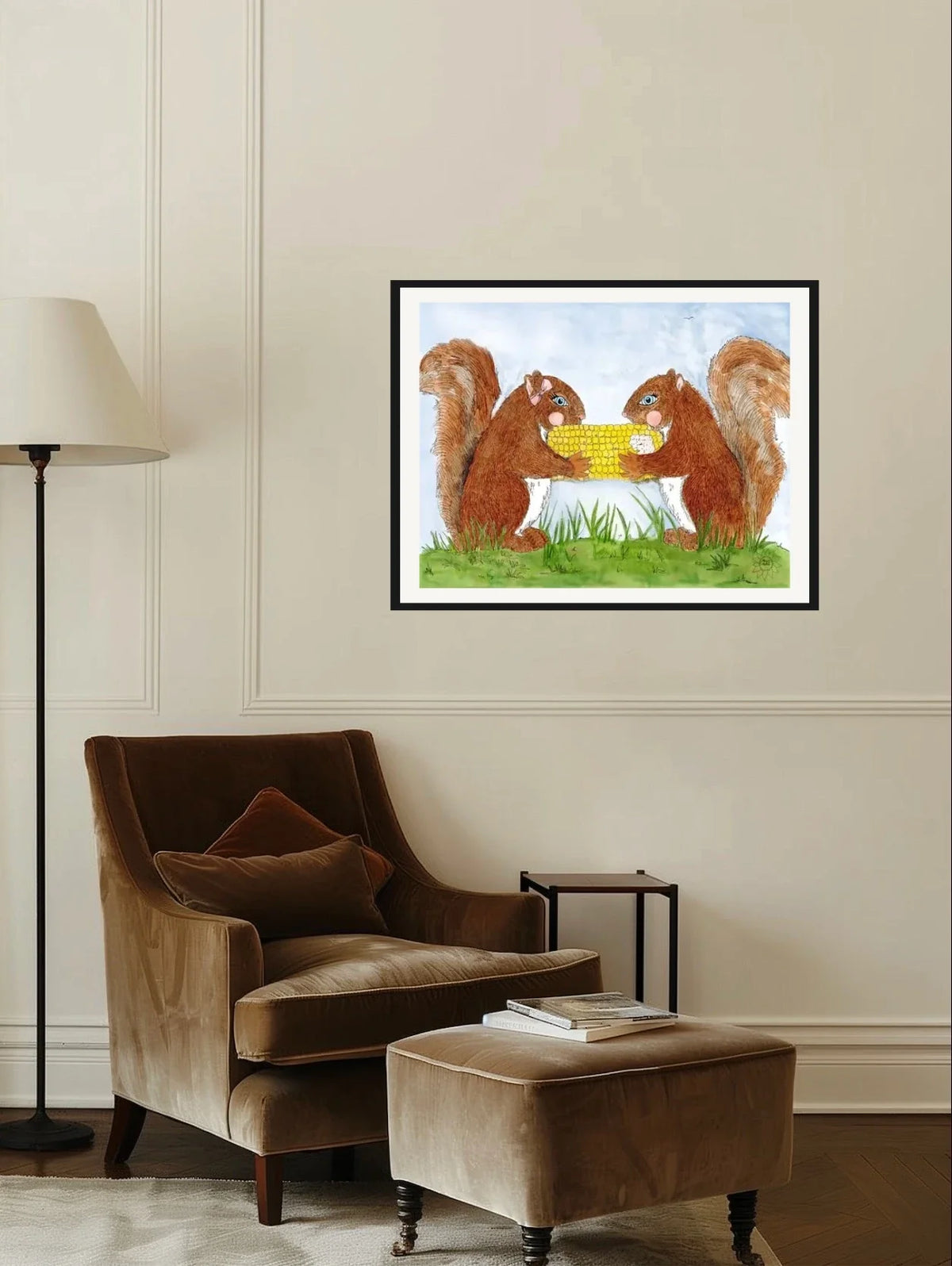 Share the Bounty - large 24 x 36 matted and framed art print shown hanging on a wall