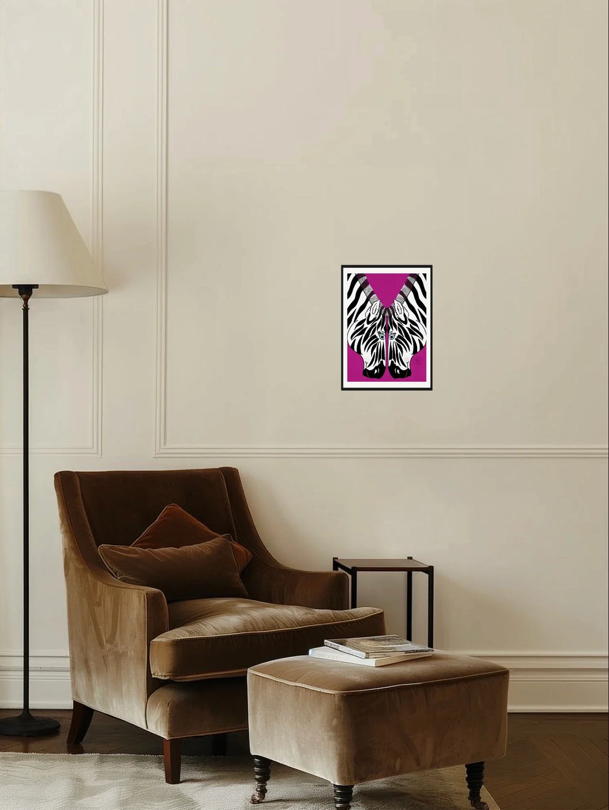 Soulmates - medium 12 x 16 matted and framed art print shown hanging on a wall