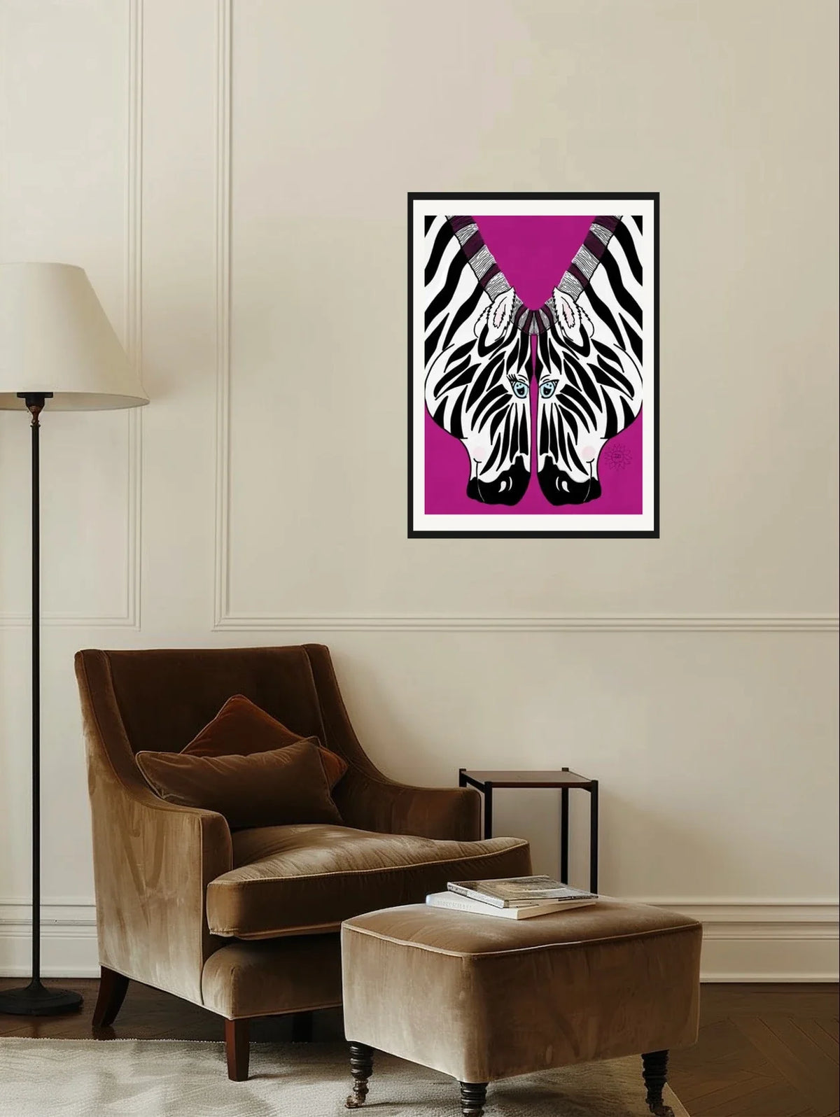 Soulmates - large 24 x 36 matted and framed art print shown hanging on a wall