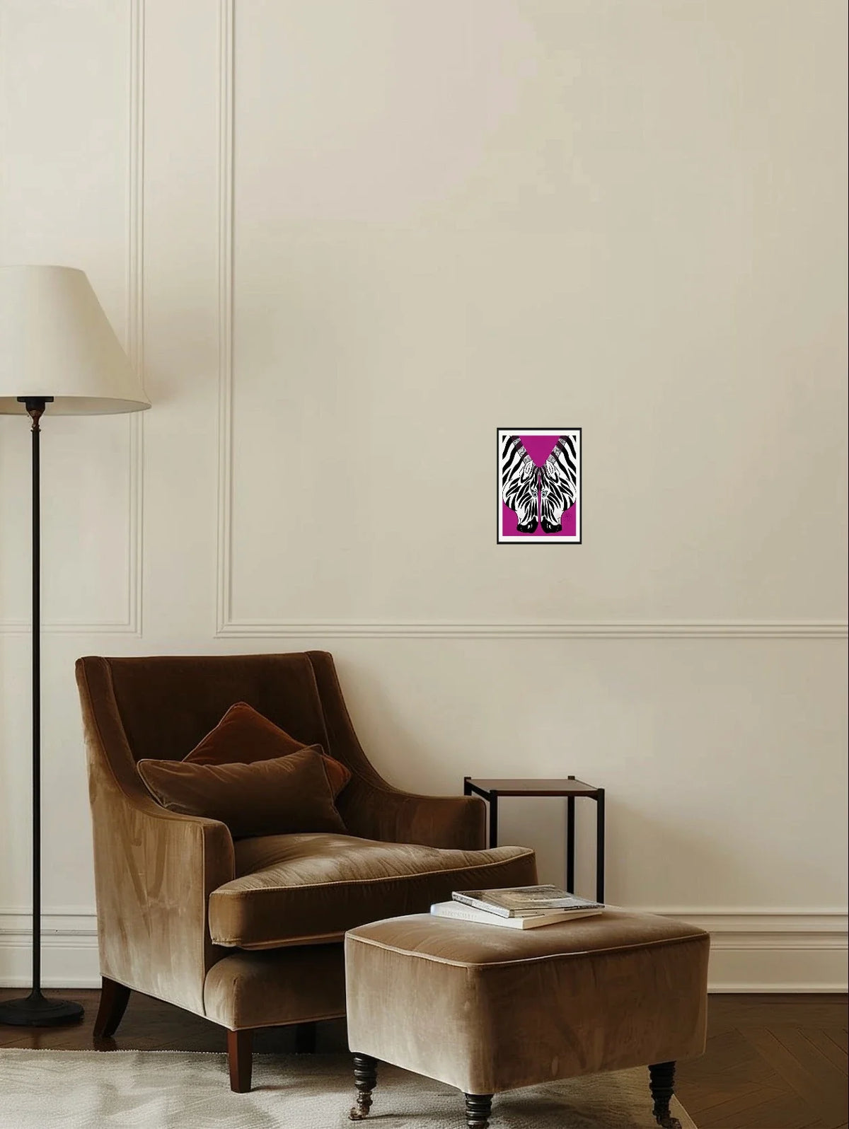 Soulmates - small 8 x 10 matted and framed art print shown hanging on a wall