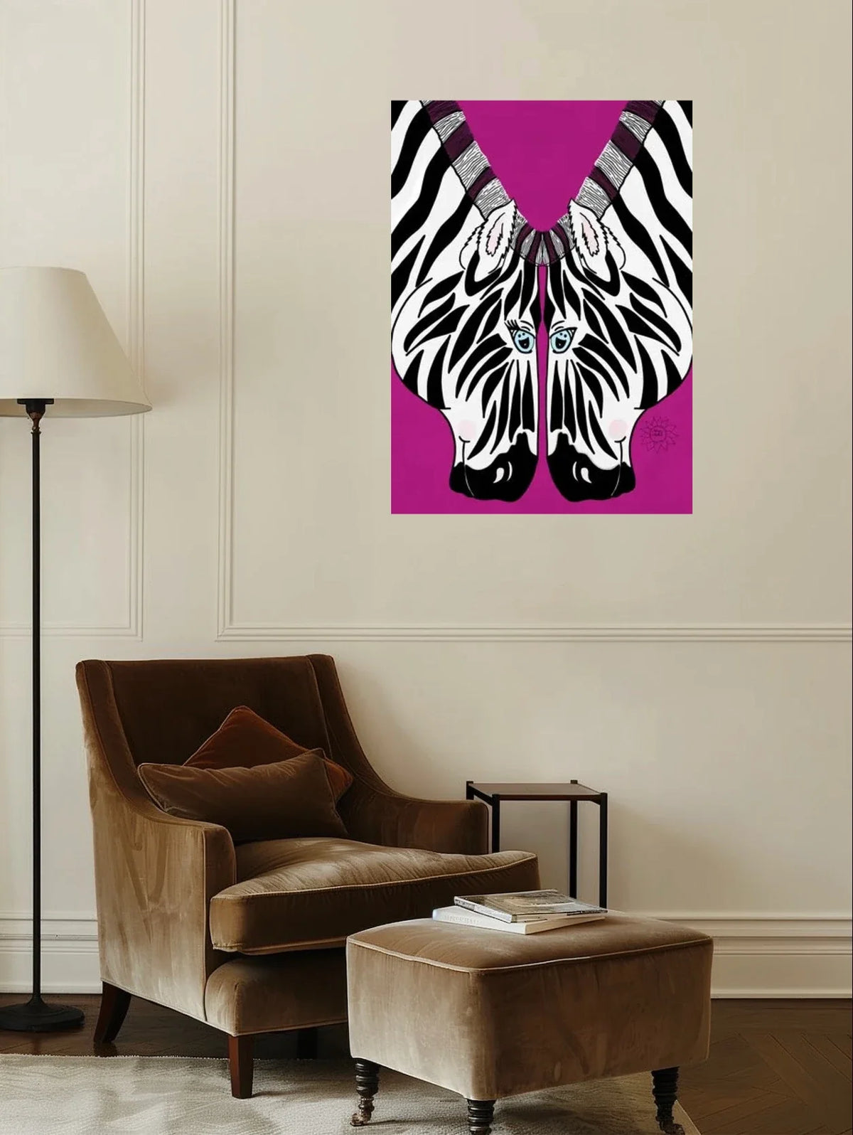 Soulmates - extra large 36 x 48 unframed art print shown hanging on a wall