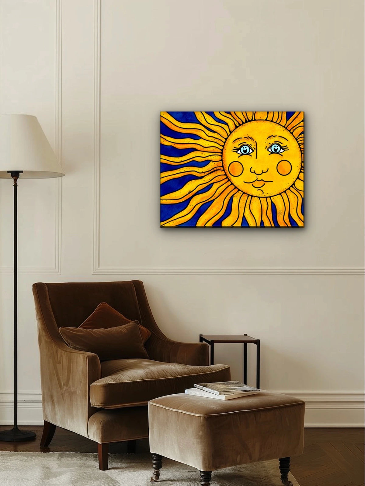 Sun - large 24 x 36 unframed art print shown hanging on a wall