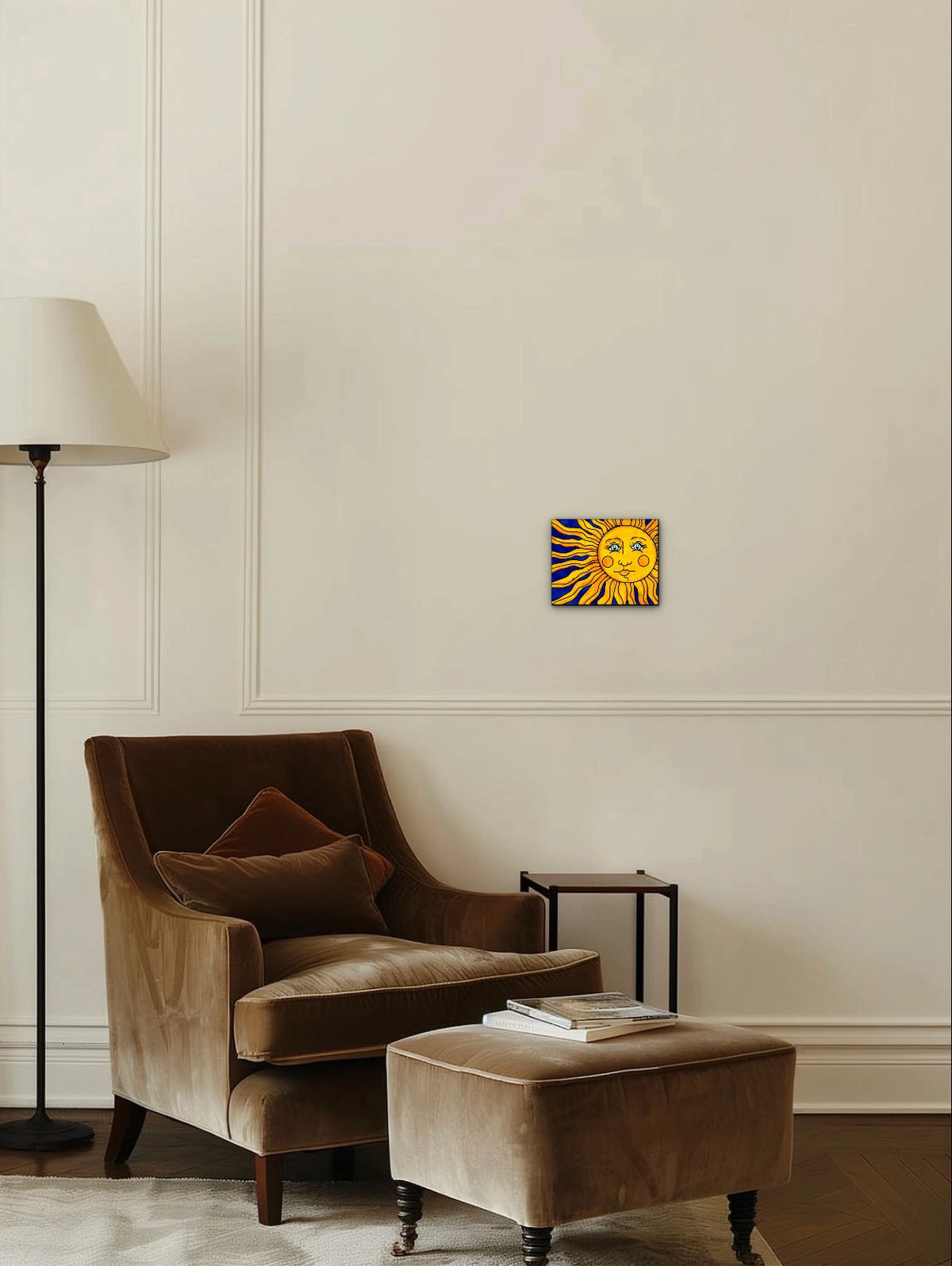 Sun - small 8 x 10 unframed art print shown hanging on a wall