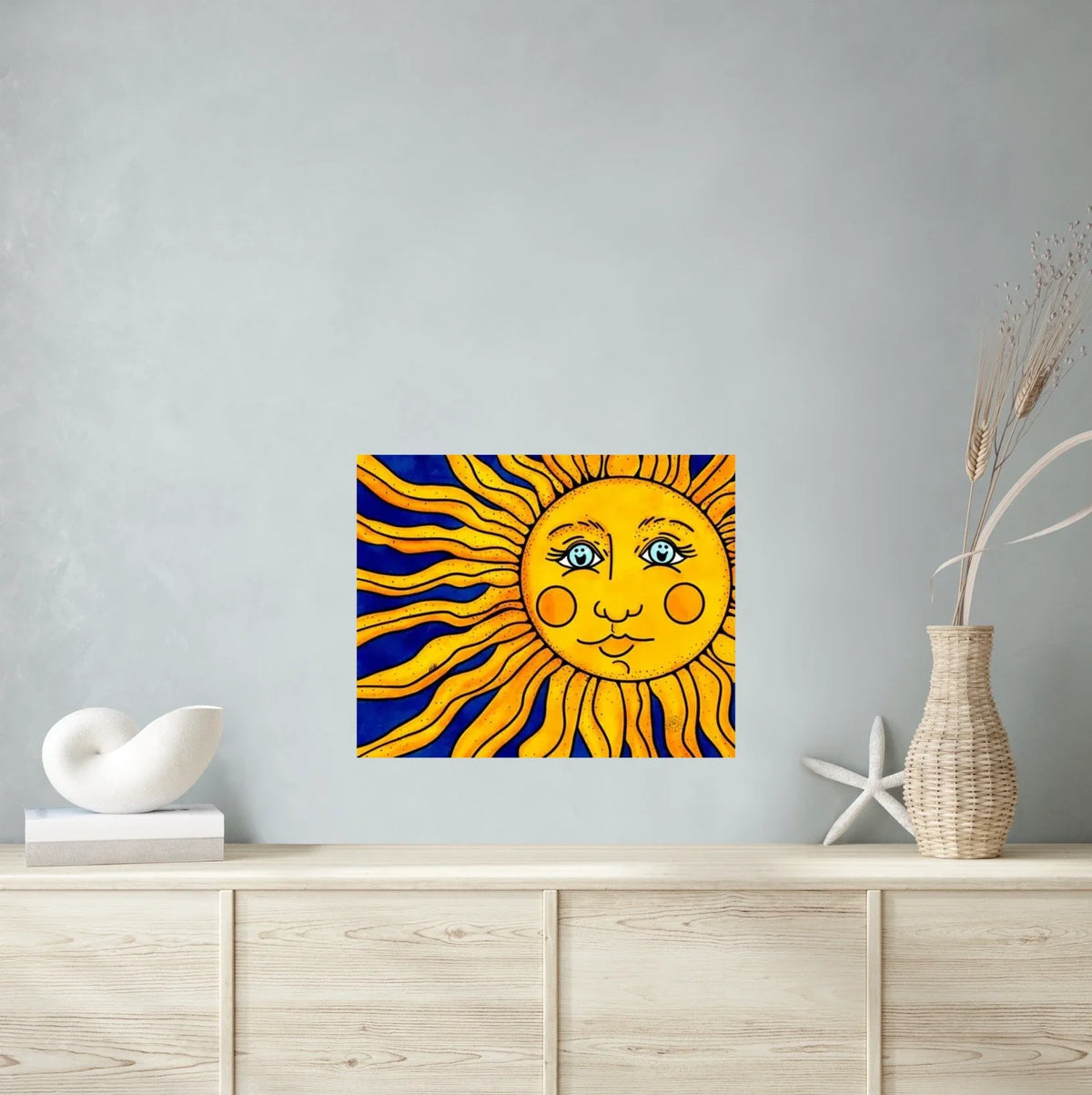Sun - large 24 x 36 unframed art print shown hanging on a wall