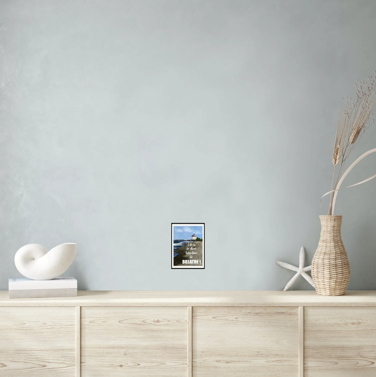 Take Time to Breathe - small 8 x 10 matted and framed art print shown hanging on a wall