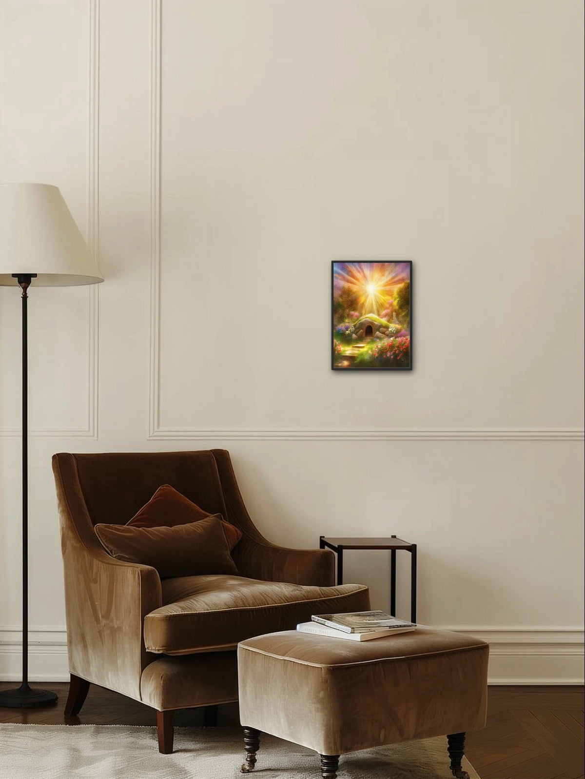 The Empty Tomb - medium 12 x 16 framed art print shown hanging on a wall