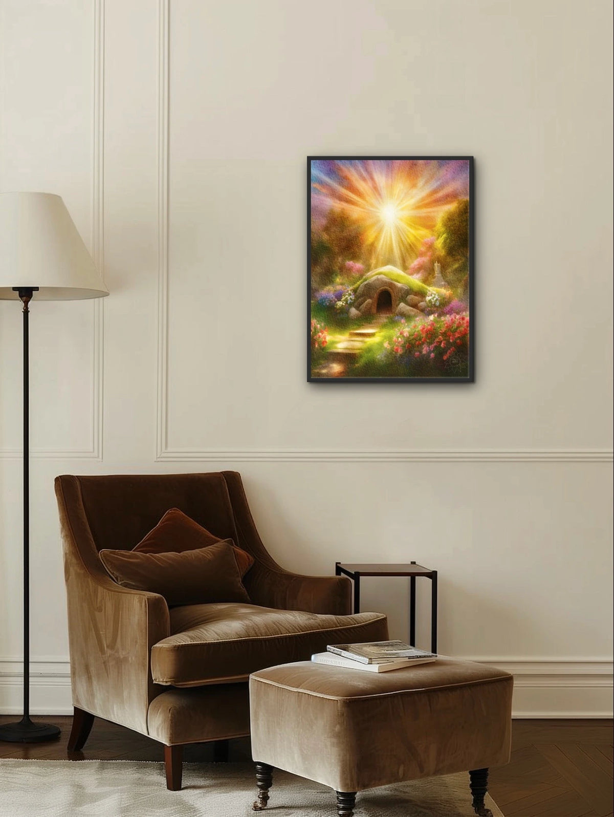 The Empty Tomb - large 24 x 36 framed art print shown hanging on a wall
