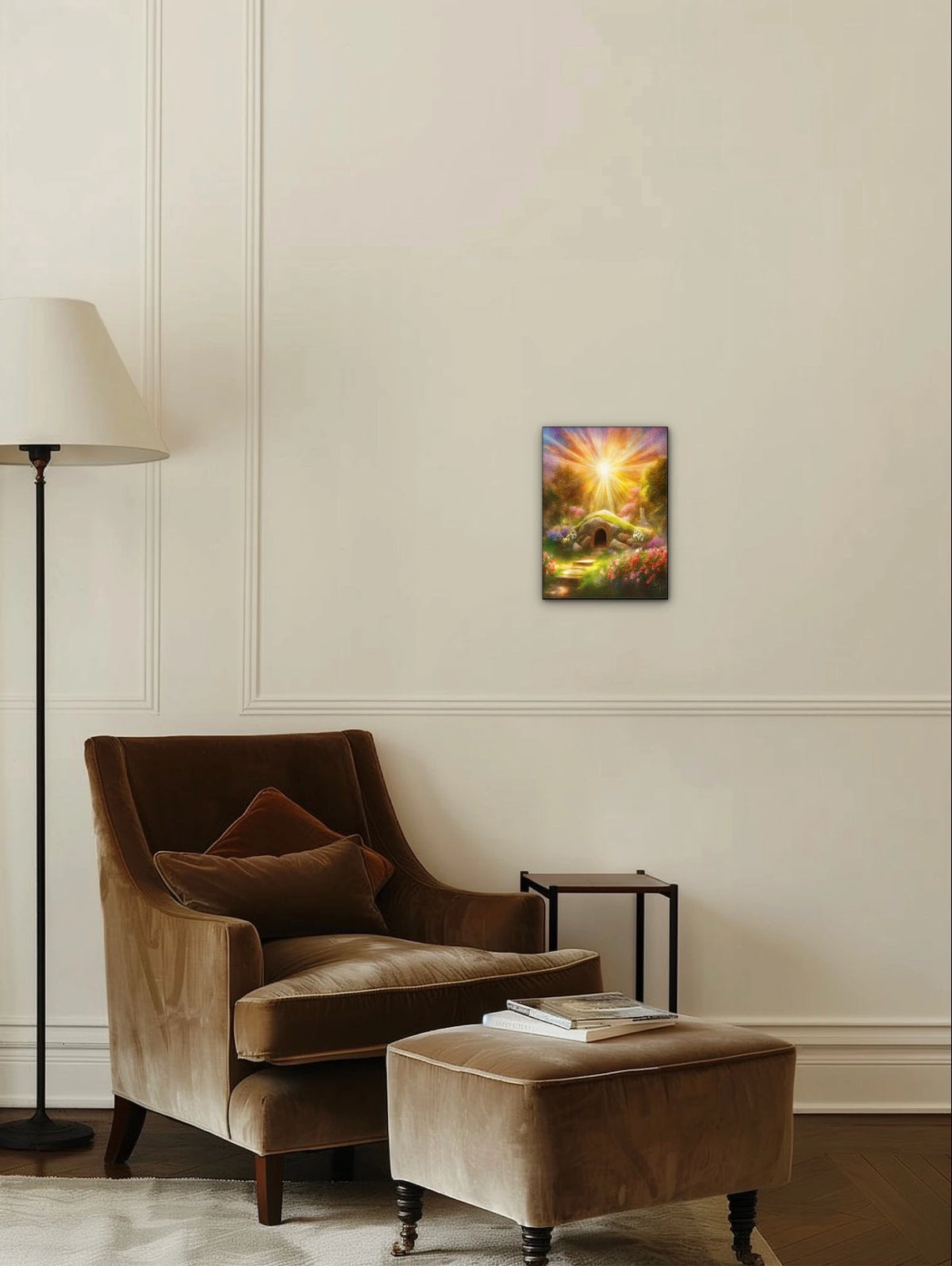 The Empty Tomb - medium 12 x 16 unframed art print shown hanging on a wall