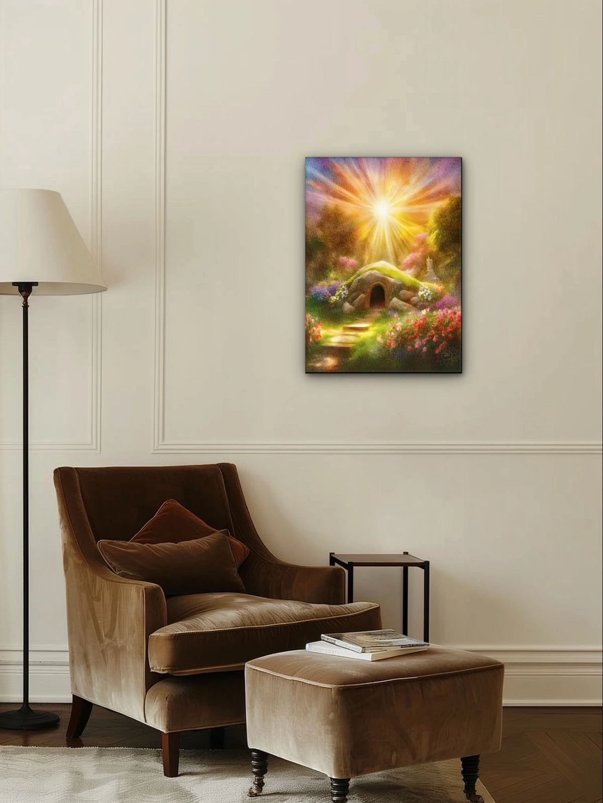 The Empty Tomb - large 24 x 36 unframed art print shown hanging on a wall