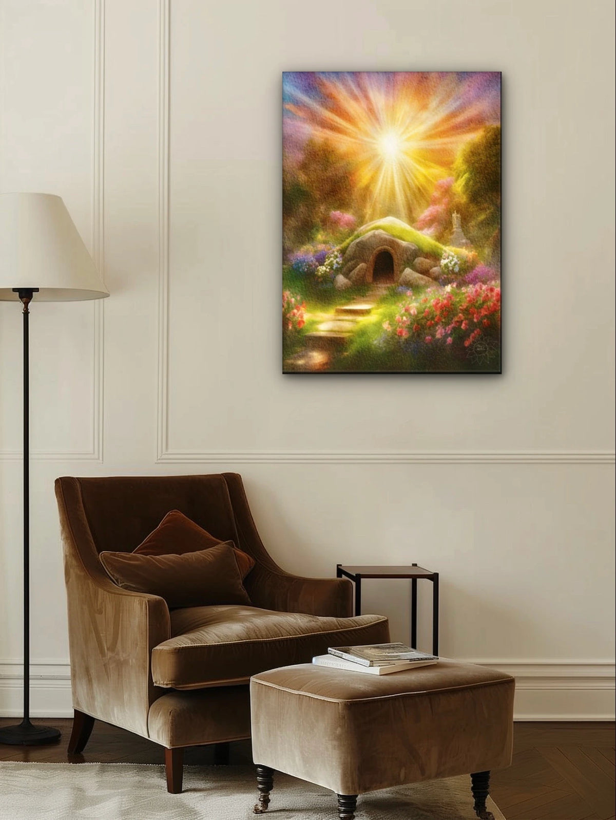 The Empty Tomb - extra large 36 x 48 unframed art print shown hanging on a wall
