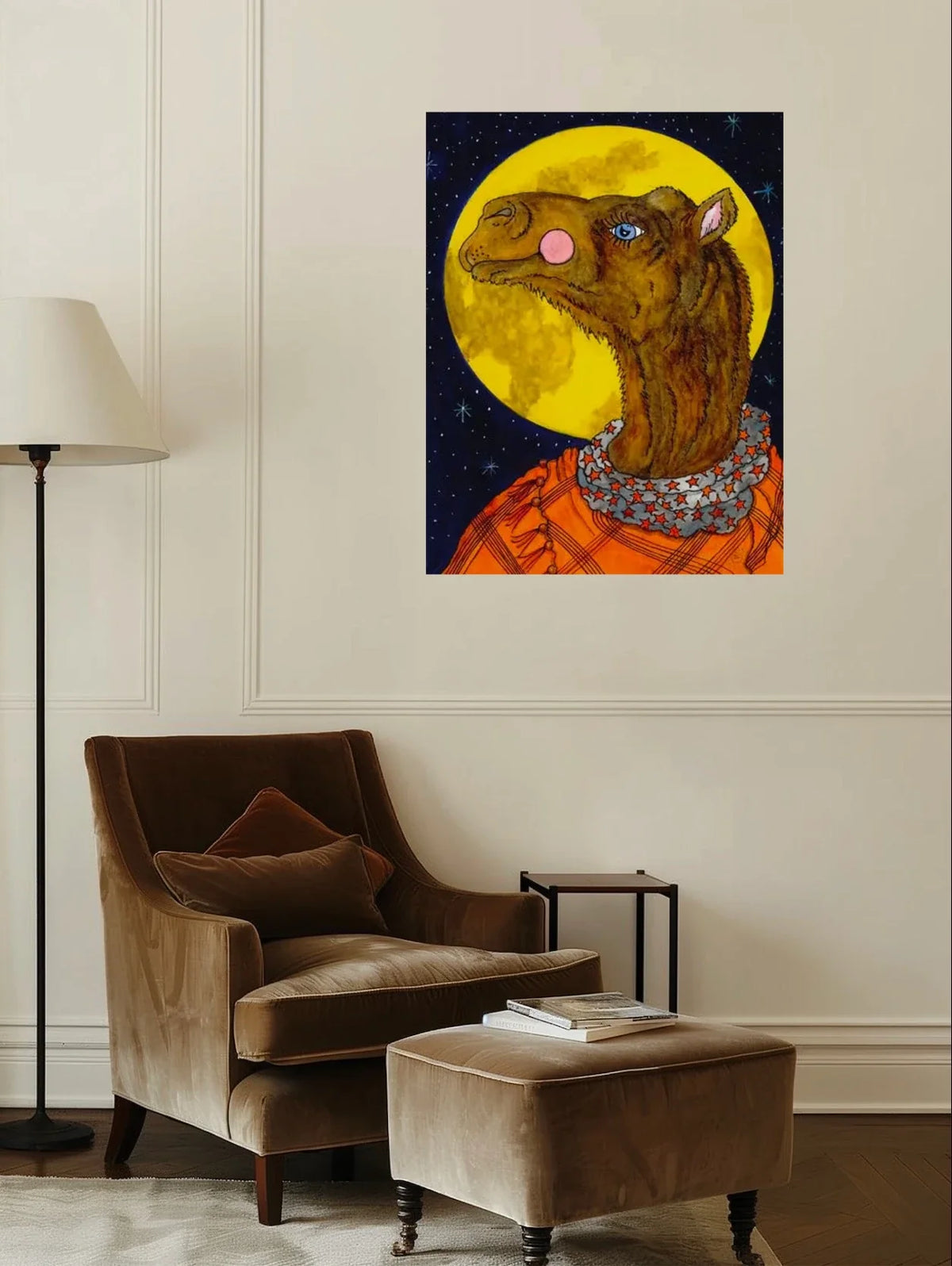 Zully - extra large 36 x 48 unframed art print shown hanging on a wall